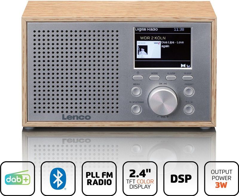 Lenco - DAR-017WH - Tafelradio - Wit - Hout - Bluetooth 5.0