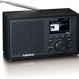 LENCO DAR-017BK - Compacte en Stijlvolle DAB+/FM Radio met Bluetooth® en Houten Behuizing - Zwart