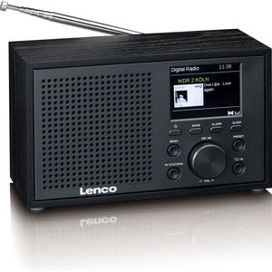 LENCO DAR-017BK - Compacte en Stijlvolle DAB+/FM Radio met Bluetooth® en Houten Behuizing - Zwart