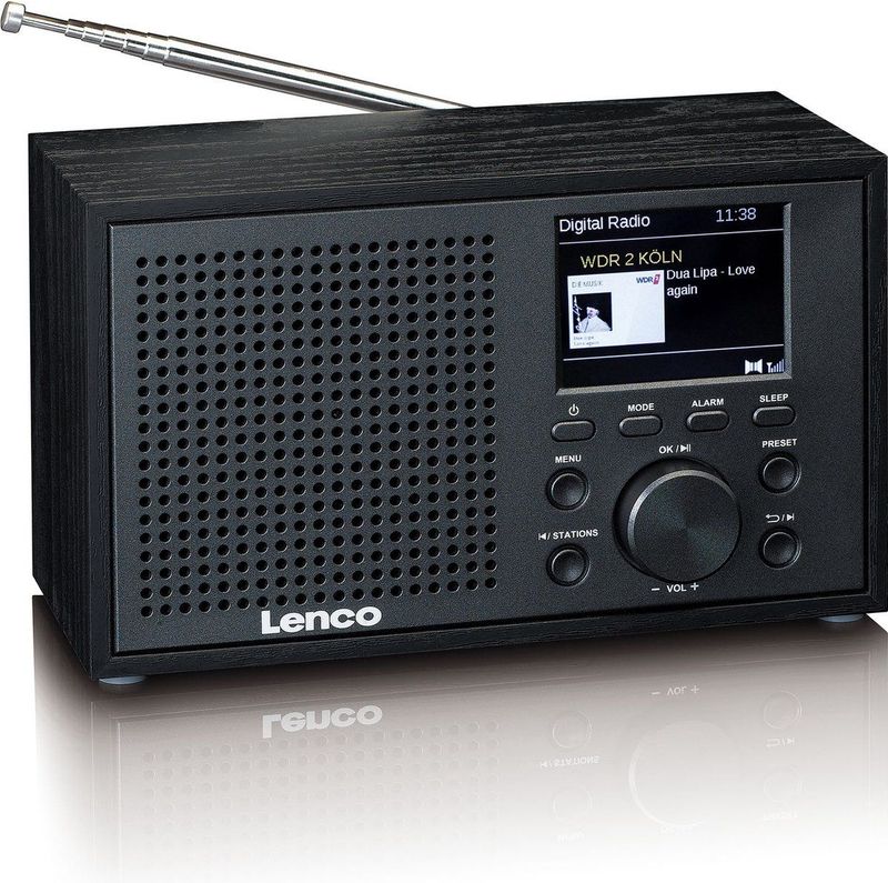 LENCO DAR-017BK - Compacte en Stijlvolle DAB+/FM Radio met Bluetooth® en Houten Behuizing - Zwart