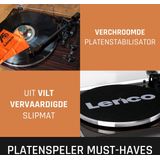 Lenco Platenspeler met Bluetooth - Ortofon 2M Red Cartridge en Aandrukgewicht - LBT-345WA - Bruin