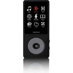 Lenco Xemio-860, MP3 player, 8 GB, TFT, 130 g, Black, Grey, Headphones included
