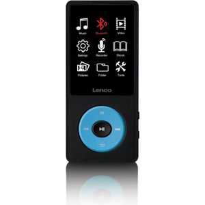 Lenco Xemio-860BU - MP3/MP4 speler met Bluetooth en 8GB intern geheugen - Blauw