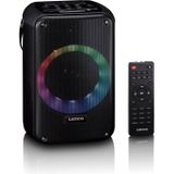 Lenco BTC-060BK - Draadloze Bluetooth Speaker 20W - Karaokeset met Microfoon en LED-verlichting - Zwart