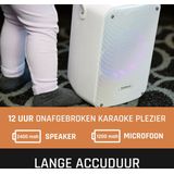 Lenco BTC-060WH - Draadloze Bluetooth Speaker 20W - Karaokeset met Microfoon en LED-verlichting - Wit