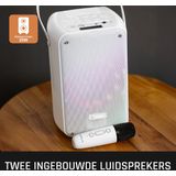 Lenco BTC-060WH - Draadloze Bluetooth Speaker 20W - Karaokeset met Microfoon en LED-verlichting - Wit