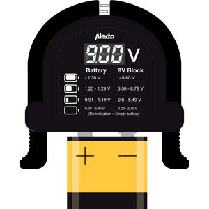 Alecto BTT2 Universele batterij tester - Zwart