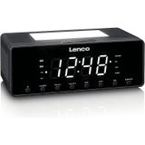 LENCO CR-540BK - Wekkerradio met dimbaar nachtlampje en USB oplaadfunctie - Zwart