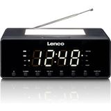 LENCO CR-540BK - Wekkerradio met dimbaar nachtlampje en USB oplaadfunctie - Zwart