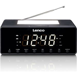 LENCO CR-540BK - Wekkerradio met dimbaar nachtlampje en USB oplaadfunctie - Zwart
