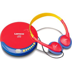 Lenco - CD-021KIDS - CD Speler - Rood - Inclusief Hoofdtelefoon en Batterijen