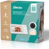 Alecto Babyfoon met Camera - Core Collection - Beste Koop en Beste uit de Test - 4.3 inch Scherm - Op afstand bestuurbaar - Uitbreidbaar tot 4 camera's - Nachtlampje - DVM2043 - Wit