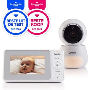 Alecto Babyfoon met Camera - Videobabyfoon met groot 4,3 scherm - DVM2043 - Wit