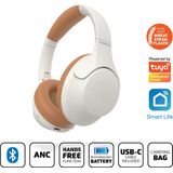 Lenco - HPB-830GY - Draadloze Bluetooth Koptelefoon - Grijs-Wit - Active Noise Cancelling