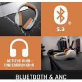 Lenco - HPB-830GY - Draadloze Bluetooth Koptelefoon - Grijs-Wit - Active Noise Cancelling