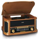 Classic Phono TCD-2551WD - Retro Platenspeler - Bluetooth Radio CD en Casette - USB Encoding - Hout