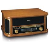 Classic Phono TCD-2551WD - Retro Platenspeler - Bluetooth Radio CD en Casette - USB Encoding - Hout