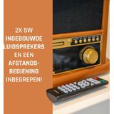 Classic Phono Retro Platenspeler - Bluetooth - Auto-stop - DAB Radio CD en Cassettespeler - TCD-2571WD - Hout