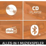 Classic Phono Retro Platenspeler - Bluetooth - Auto-stop - DAB Radio CD en Cassettespeler - TCD-2571WD - Hout