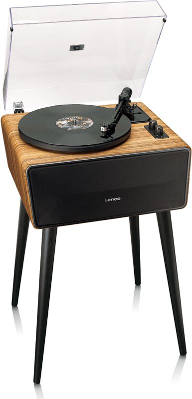 Lenco Bluetooth Platenspeler - 4 Ingebouwde Speakers - Platenspeler op poten - LS-570OK - Eikenhout