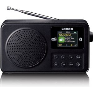 Lenco - PDR-033BK - Draagbare Radio - Zwart - DAB+/FM - Bluetooth - Oplaadbare Batterij