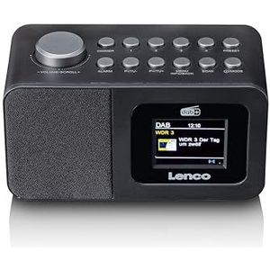 Lenco Wekkerradio - Digitale Wekker met DAB en FM Radio - Dubbel Alarm Snooze en Slaaptimer - Dimbaar Display - CR-625BK - Zwart