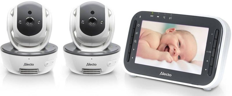 Alecto DVM200M + DVM200C - Babyfoon set met 2 Camera's - Op afstand Beweegbaar - Wit