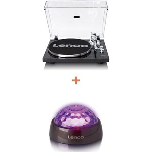 LENCO LBT-215BK - Platenspeler met Bluetooth® en een metalen draaiplateau, toonarm en contragewicht - Exclusieve Piano Black kleur