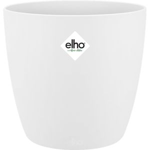 Elho Brussels Rond 16 - Bloempot voor Binnen - 100% Gerecycled Plastic - Ø 16.0 x H 14.7 cm - Wit