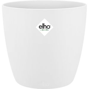 Elho Brussels Rond 20 - Bloempot voor Binnen - 100% Gerecycled Plastic - Ø 20.0 x H 18.7 cm - Wit