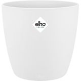 Elho Brussels Rond 22 - Bloempot voor Binnen - 100% Gerecycled Plastic - Ø 22.3 x H 20.6 cm - Wit