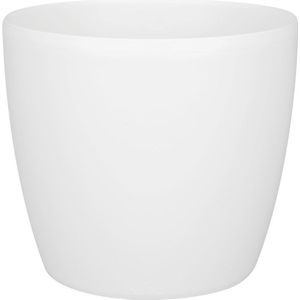 Elho Brussels Rond 22 - Bloempot voor Binnen - 100% Gerecycled Plastic - Ø 22.3 x H 20.6 cm - Wit
