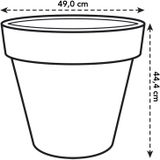 Elho Pure Round 50 - Grote Bloempot voor Binnen & Buiten - Gemaakt van Gerecycled Plastic - Ø 49.0 x H 44.4 cm - Antraciet