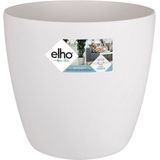 Elho Brussels Rond Wielen 47 - Grote Bloempot voor Binnen - 100% Gerecycled Plastic - Ø 46.5 x H 43.5 cm - Wit