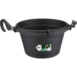 Elho Green Basics Hangschaal 28 - Bloempot voor Balkon Buiten - Ø 37.0 x H 16.5 cm - Living black