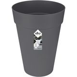 Elho Loft Urban Rond Hoog 42 - Grote Bloempot voor Buiten - Waterreservoir - 100% Gerecycled Plastic - Ø 42.0 x H 56.0 cm - Antraciet