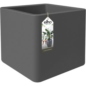 Elho Pure Soft Brick Wheels 50 - Grote Bloempot voor Binnen & Buiten - Gemaakt van Gereycled Plastic - L 49 x W 49 x H 49 cm - Antraciet