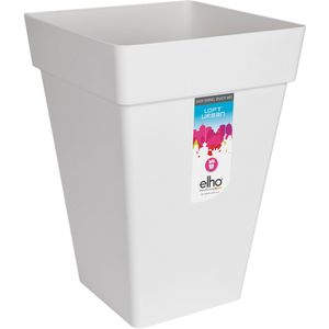 Elho Loft Urban Vierkant Hoog 30 - Grote Plantenbak voor Buiten - Bloempot voor Buiten - Ø 29.3 x H 41.3 cm - Wit