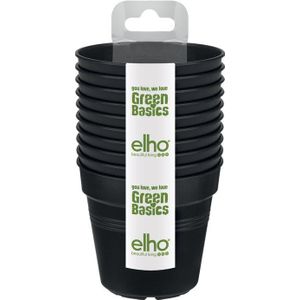 elho Gb Kweekpot Starter Set (set Of 10) - Living black (Zwart) - Ø 8 x H 12 cm - Ideaal voor binnen en buiten - 100% gerecycled