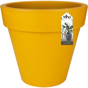 Elho Pure Round 40 bloempot voor binnen en buiten, Ø 39,0 x H 35,7 cm, geel/oker