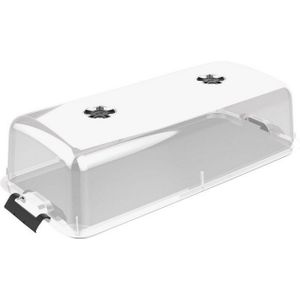 Elho Green Basics Kweekhuis XXL 75 - Deksel voor Kweektafel - 100% Gerecycled Plastic - Ø 74.8 x H 20.3 cm - Transparant