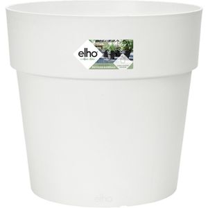 Elho Vibia Straight Rond 40 - Grote Bloempot voor Buiten - 100% Gerecycled Plastic - Ø 39.0 x H 36.8 cm - Wit