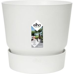 Elho Greenville Rond 47 - Grote Bloempot voor Buiten met Waterreservoir - 100% Gerecycled Plastic - Ø 47 x H 44 cm - Wit