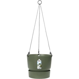 Elho Greenville Hangschaal 24 - Hangpot voor Buiten - 100% Gerecycled Plastic - Ø 23.5 x H 20.5 cm - Blad groen