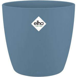 Elho Brussels Rond 16 - Bloempot voor Binnen - 100% Gerecycled Plastic - Ø 16.0 x H 14.7 cm - Vintage Blauw