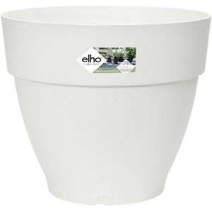 Elho Vibia Campana Rond 30 - Bloempot voor Buiten met Afwateringsgaten - 100% Gerecycled Plastic - Ø 29.8 x H 25.8 cm - Wit