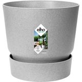 Elho Greenville Rond 30 - Grote Bloempot voor Buiten met Waterreservoir - 100% Gerecycled Plastic - Ø 29.5 x H 27.8 cm - Living Concrete