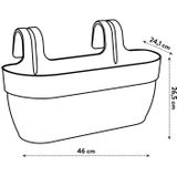 Elho Vibia Campana Easy Hanger L 46 - Plantenbak voor Balkonbuiten - Ø 46.0 x H 26.5 cm - Antraciet