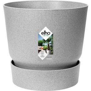 Elho Greenville Rond 16 - Bloempot voor Buiten - 100% gerecycled plastic - Ø 16.0 x H 15.3 cm - Living Concrete