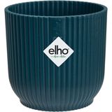 Elho Vibes Fold Rond Mini 7 - Bloempot voor Binnen - 100% gerecycled plastic - Ø 7.0 x H 6.5 cm - Diepblauw